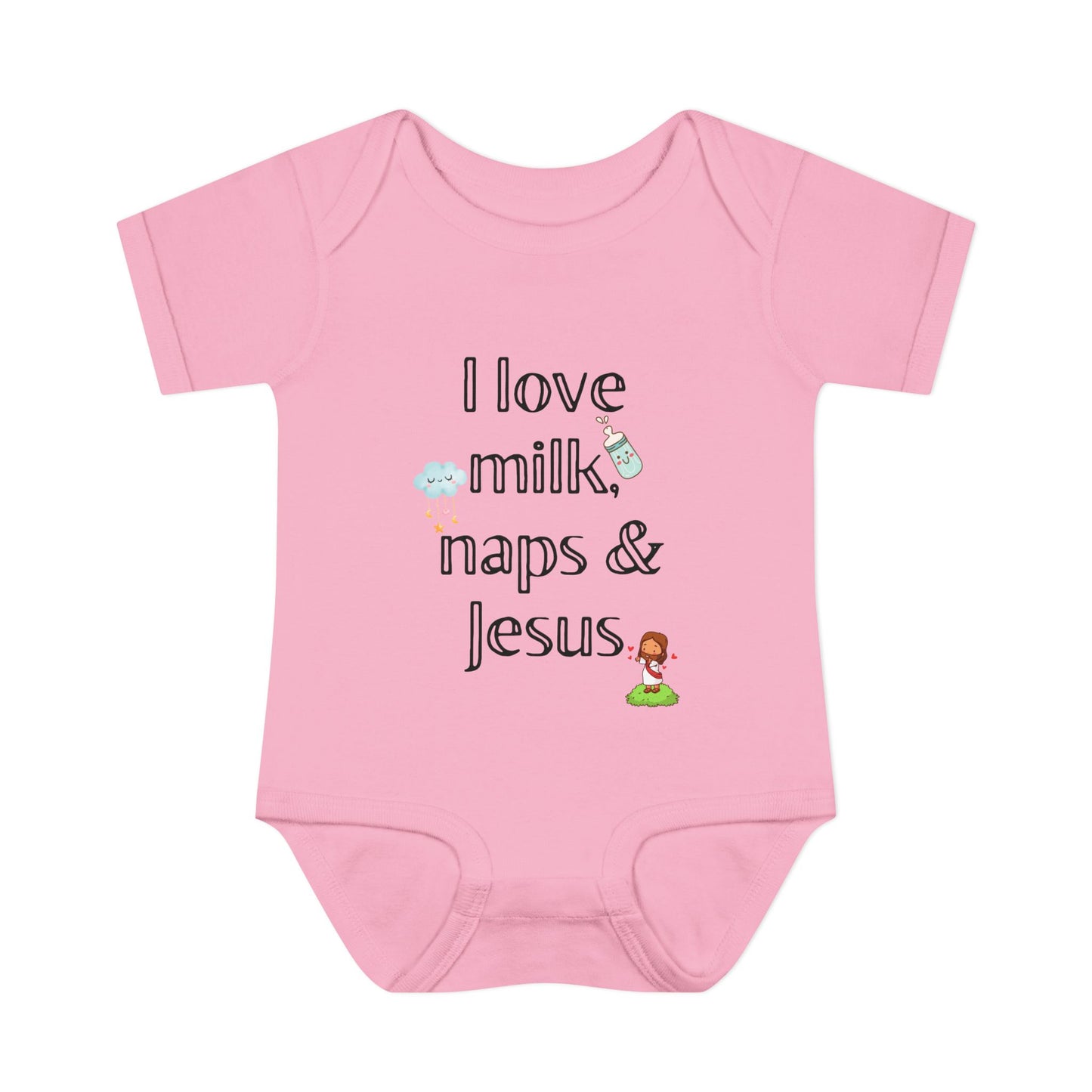 I love Milk, Naps and Jesus Onesie