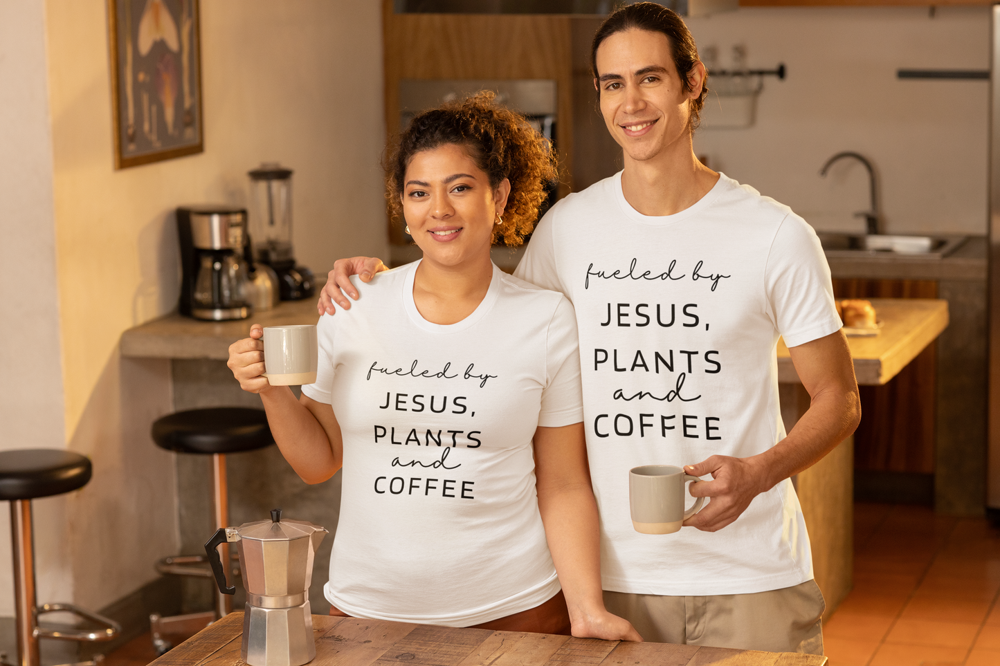 Fueled by Jesus, Plants, and Coffee T-Shirt