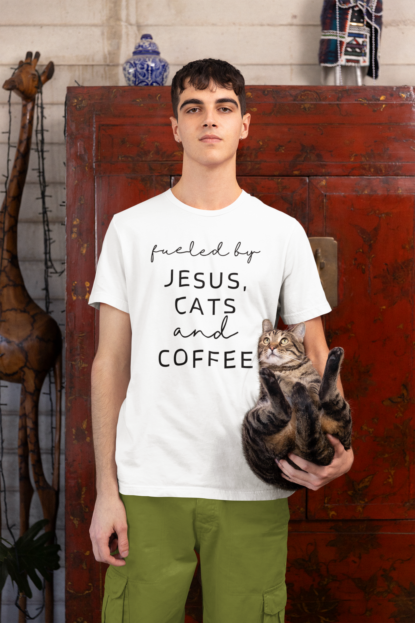 Fueled by Jesus, Cats and Coffee T-Shirt