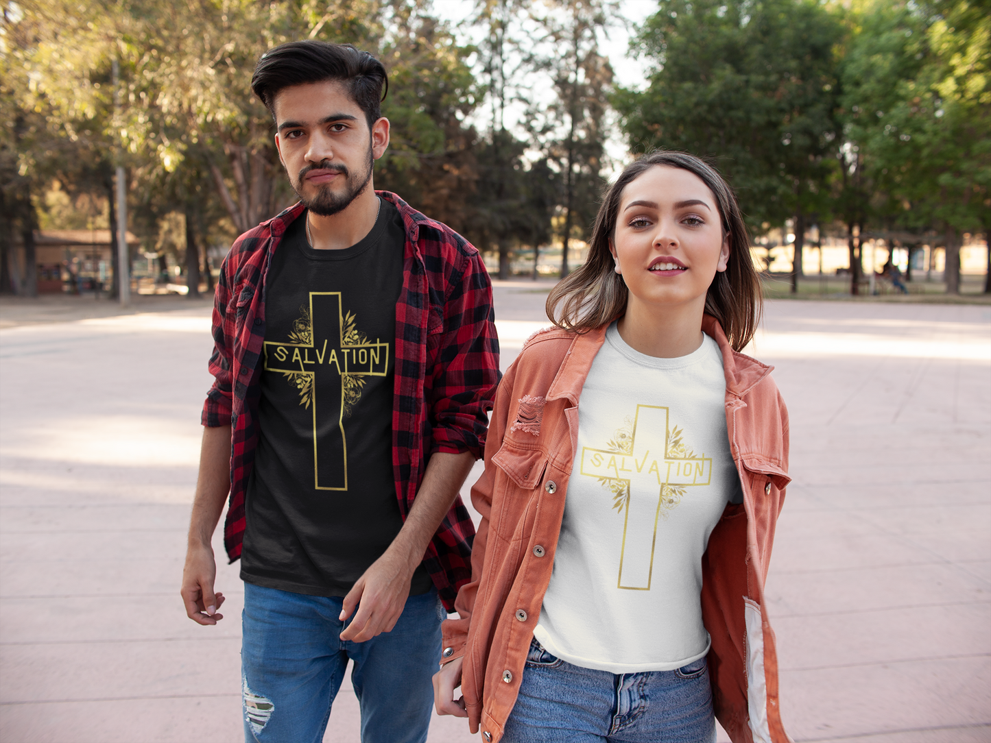 Salvation- Gold Cross T-Shirt