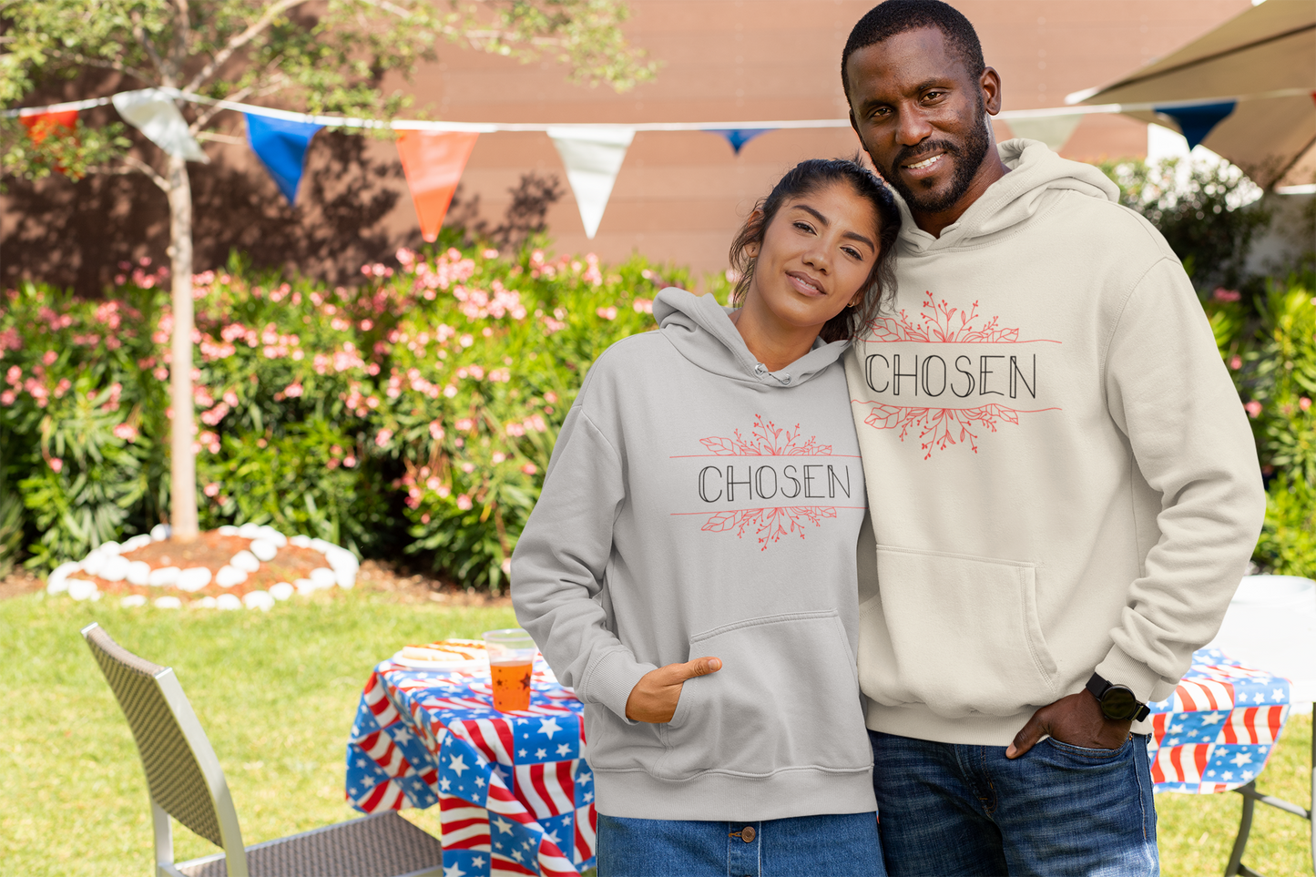 Chosen Flower Border Hoodie