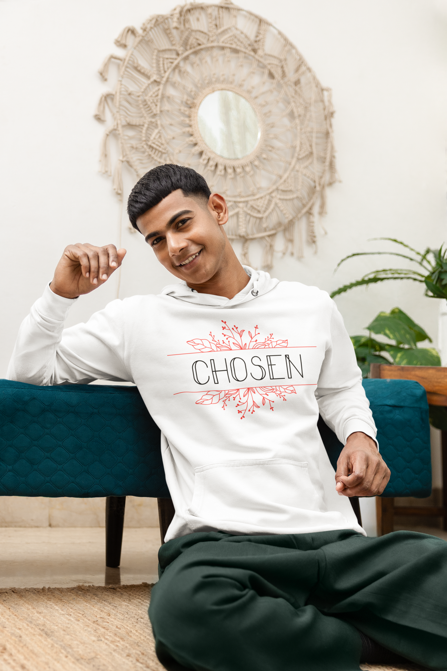 Chosen Flower Border Hoodie