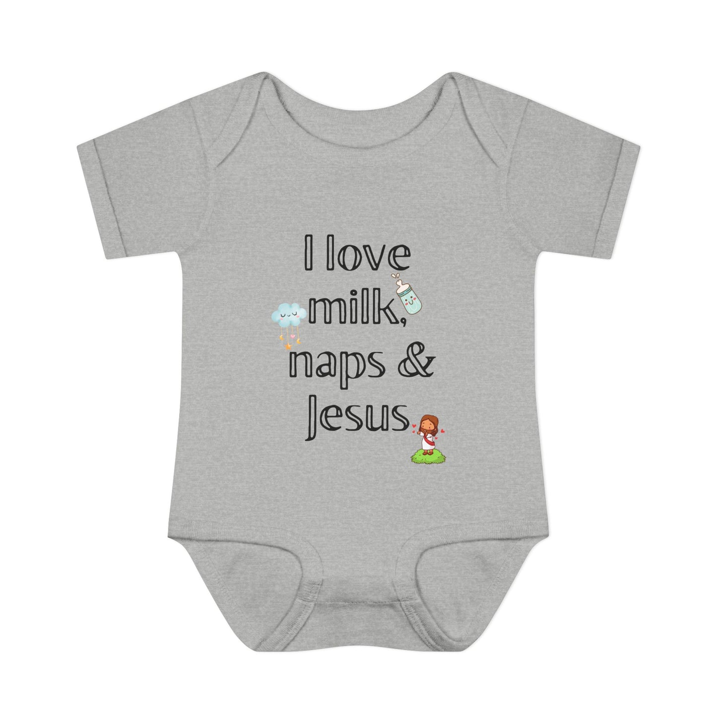 I love Milk, Naps and Jesus Onesie
