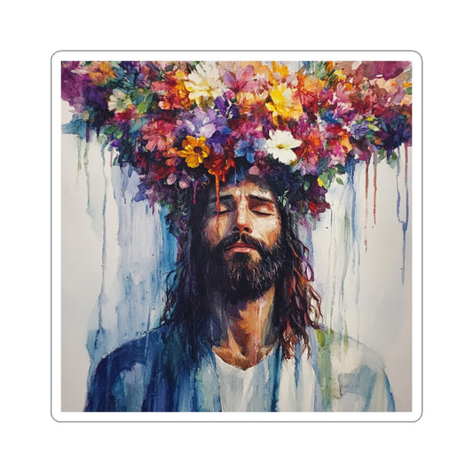 Flower Crown Jesus Sticker
