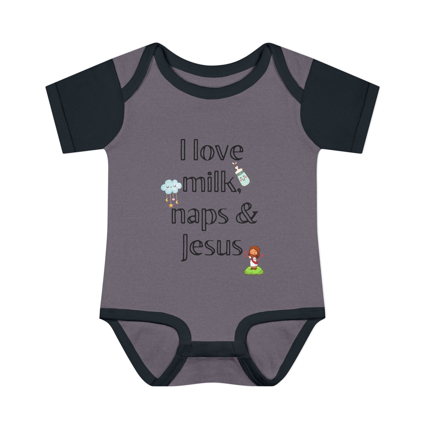 I love Milk, Naps and Jesus Onesie