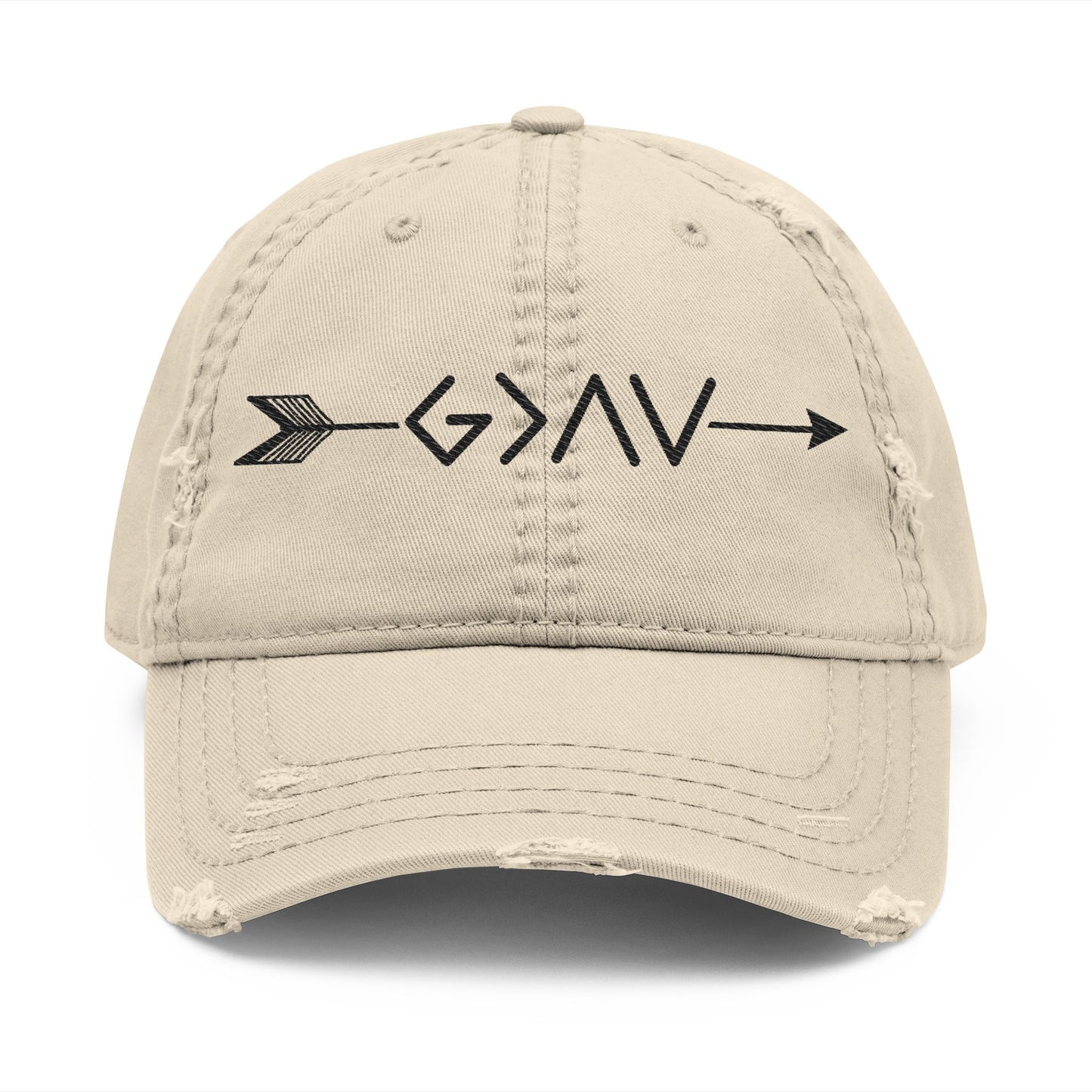 God is Greater- Arrow Embroidered Cap